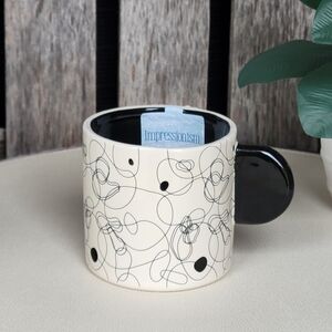 Impressionism Black and Cream Artistic Mug